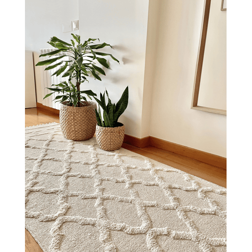 Tapete TOZLU Creme 80 x 230 cm Algodão