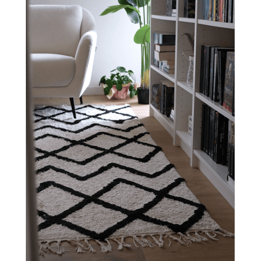 Tapete ELDES Creme 160 x 230 cm Algodão Tapete ELDES Creme 160 x 230 cm Algodão