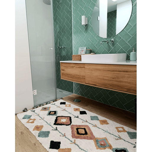 Tapete ESKISEHIR Creme 80 x 150 cm Algodão