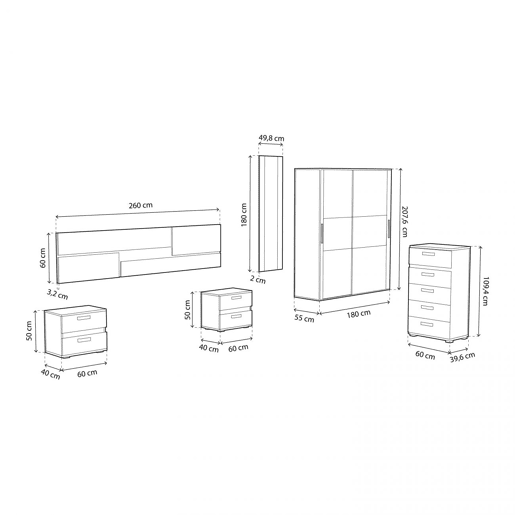 Quarto Ataneq Pure 5C Plus Cambria - Grafite x x cm Quarto Ataneq Pure 5C Plus Cambria - Grafite x x cm