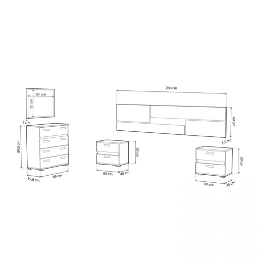 Quarto Ataneq Pure 4C Cambria - Grafite x x cm