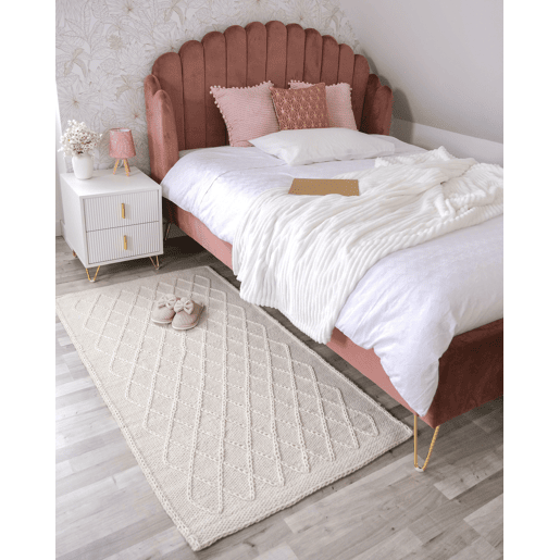 Cama Veludo AMBILLOU 140 x 200 cm Rosa