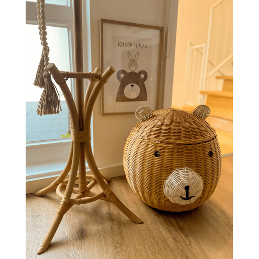 Cesto infantil Urso de peluche HIMBA Rattan Natural