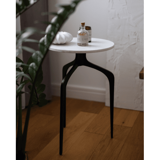 Mesa de apoio TIHOI Mármore PretoBranco