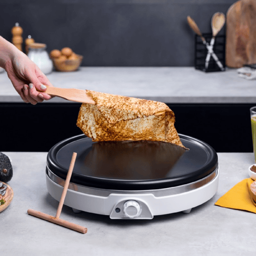 Cecotec Máquina de crepes XL em aço inoxidável, com 1350 W, placa facilmente removível e apta para limpeza rápida na máquina da louça. Cecotec Máquina de crepes XL em aço inoxidável, com 1350 W, placa facilmente removível e apta para limpeza rápida na máquina da louça.