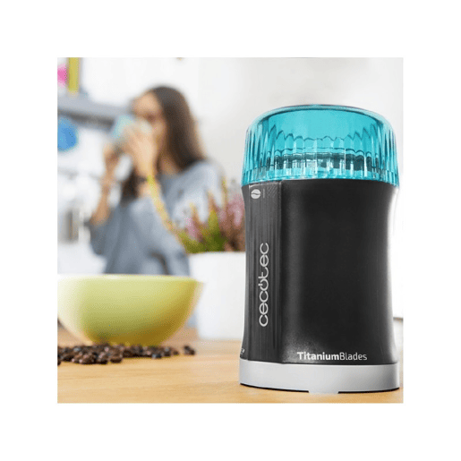 Cecotec Moedor compacto para café e especiarias de 200 W com lâminas com revestimento de titânio.