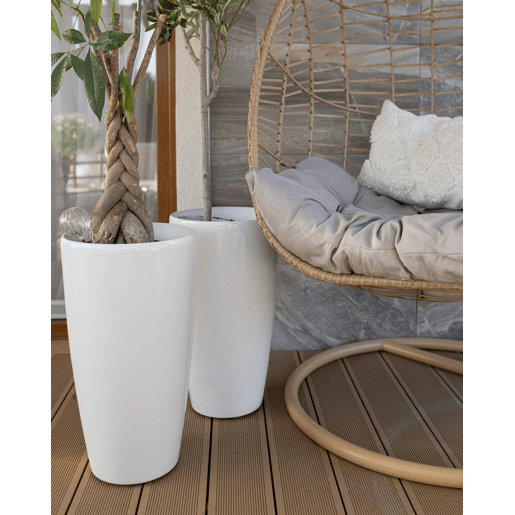 Conjunto de 2 vasos para plantas TSERIA 32 cm Branco