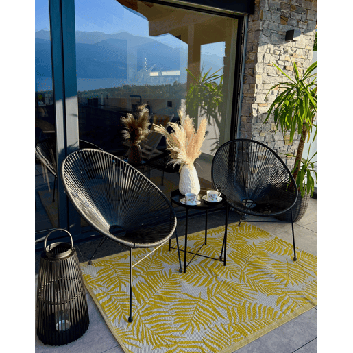 Tapete de exterior KOTA Amarelo 120 x 180 cm Reversível