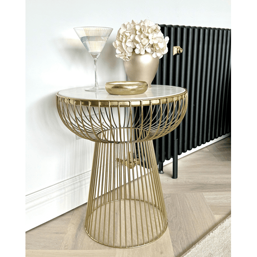 Mesa de apoio CHEYNES Mármore Dourado