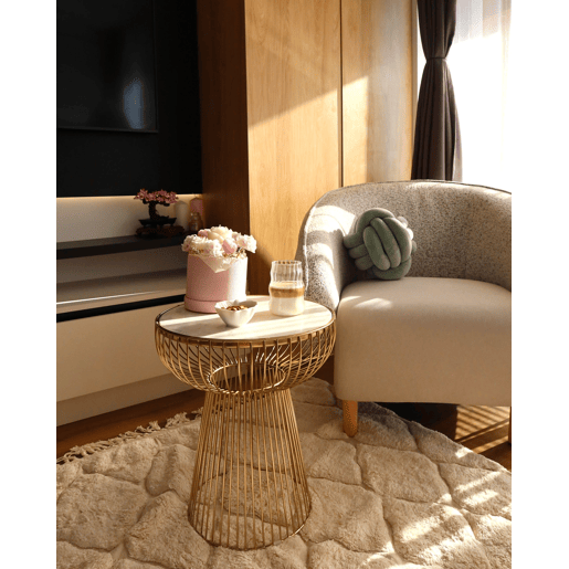 Mesa de apoio CHEYNES Mármore Dourado