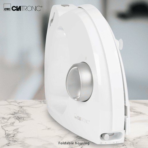 Clatronic AS 2958 Fatiador de Carnes, Espessura de Corte ajustável,Roda de corte de Aço Inoxidável, 180, Branco