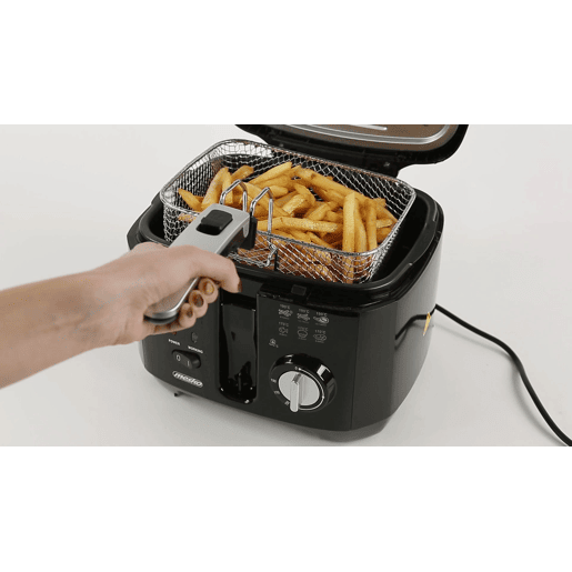 Mesko MS 4908 Fritadeira de Óleo 2,5 L Eléctrica, Pequena, Temperatura Ajustável, Antiaderente Filtro Anti-odor, 1800, Preto