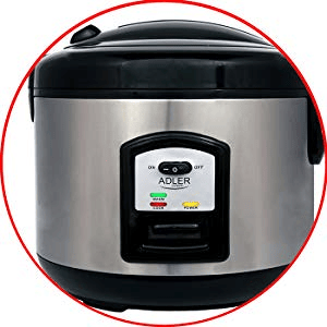 Adler AD6406 Arrozeira, Cozedor de Arroz, 1,5 L, Função Keep Warm, Desligamento Automático, 1000, Prata