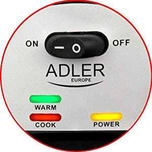 Adler AD6406 Arrozeira, Cozedor de Arroz, 1,5 L, Função Keep Warm, Desligamento Automático, 1000, Prata
