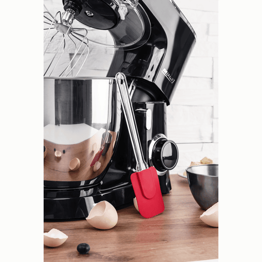 MPM MRK-19 Batedeira Planetaria Profissional de Massa, Robô de Cozinha, 6,5 L, 6 Velocidades, Acessórios, Inox, 2200, Preto  Inox