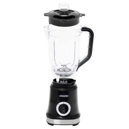 Mesko MS 4079 Liquidificador, Jarra 1,8 Litros Livre de BPA, Potência 1000W, 2 Velocidades + Função de Pulso, 4 Lâminas de Aço Inoxidável, 1000, Prata negra