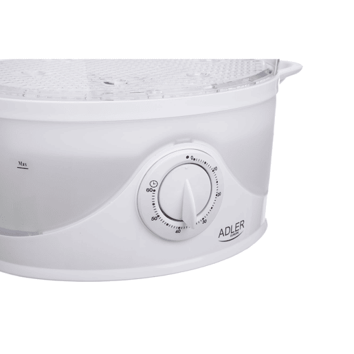 Adler AD633 Panela de Vapor Eléctrica, sem BPA, Temporizador 60 Min., 3 Contentores, 800, Branco