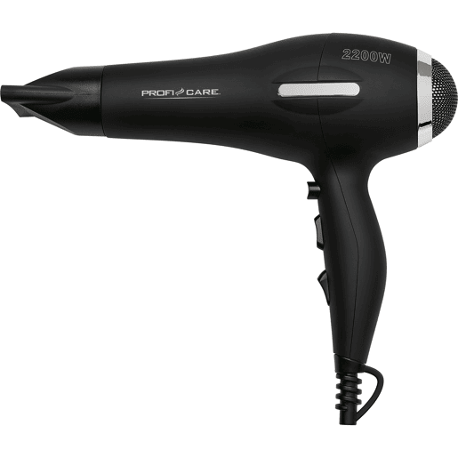 Proficare HT 3017 Secador de Cabelo 3 níveis temperatura difusor profissional Ionic, 2200, Preto