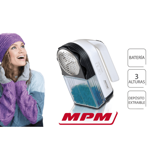 MPM LR-027 Tira Borbotos Lâminas de Aço Inoxidável,Tanque Removível, Baterias, 3 Alturas de Corte, , Azul