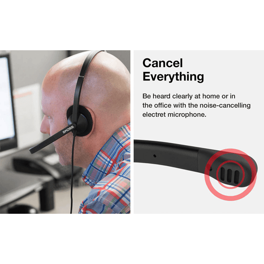 KOSS CS200i Auricular com Fio e Microfone com Cancelador de Ruído, Auscultadores para Videoconferência, , Preto