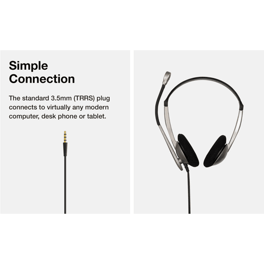 KOSS CS100i Auricular com Fio e Microfone com Cancelador de Ruído, Auscultadores para Videoconferência, Dorado