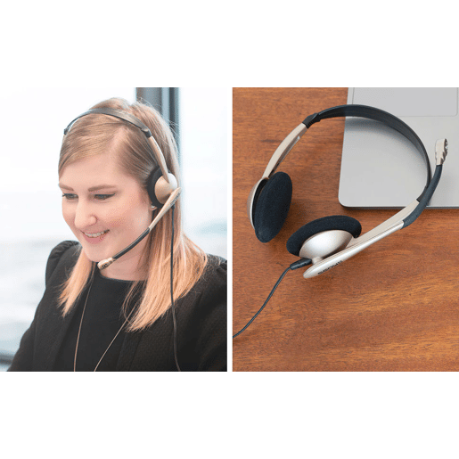 KOSS CS100i Auricular com Fio e Microfone com Cancelador de Ruído, Auscultadores para Videoconferência, Dorado