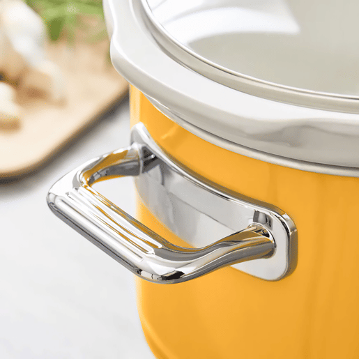 SWAN SF17021YELNEU Retro Slow Cooker 3,5L, Panela de Cerâmica Antiaderente sem PFOA e PTFE, 200, Amarelo