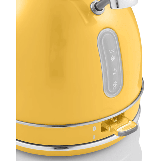 SWAN SK14630YELNEU Retro Chaleira Eléctrica 1,8 L, Jarro Elétrico, Aço Inoxidável sem BPA, Vintage, Sem Fios, 3000, Amarelo