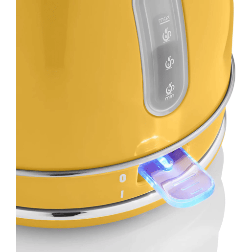 SWAN SK14630YELNEU Retro Chaleira Eléctrica 1,8 L, Jarro Elétrico, Aço Inoxidável sem BPA, Vintage, Sem Fios, 3000, Amarelo