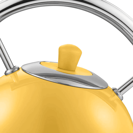 SWAN SK14630YELNEU Retro Chaleira Eléctrica 1,8 L, Jarro Elétrico, Aço Inoxidável sem BPA, Vintage, Sem Fios, 3000, Amarelo