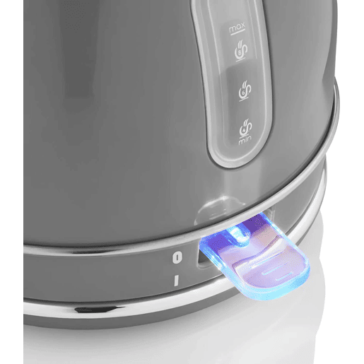 SWAN SK14630GRNEU Retro Chaleira Eléctrica 1,8 L, Jarro Elétrico, Aço Inoxidável sem BPA, Vintage, Sem Fios, 3000, Cinza