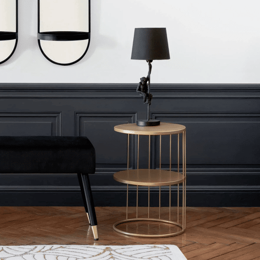 Mesa de Centro Atmosphera Kobu Dourado Metal 36 x 36 x 52 cm