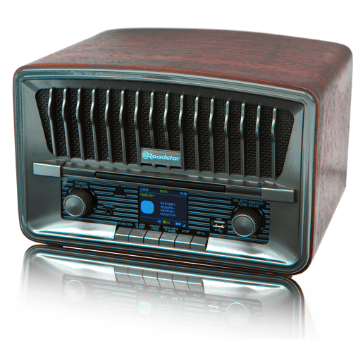 Roadstar HRA-270CD-MP3CD+BT Rádio CD Portátil Vintage Digital DAB+FM Leitor de CD-MP3, Bluetooth, USB, Controlo Remoto, , Madeira