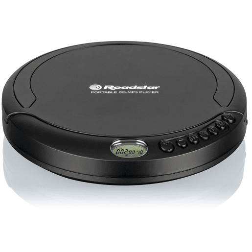 Roadstar PCD-498NMPBK Discman Leitor CD-MP3  WMA Portátil com Auriculares Incluído, Função Anti-Choque, Cabo USB, , Preto
