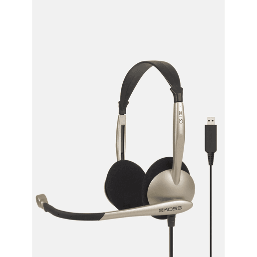 KOSS CS100 USB Auricular com Fio USB e Microfone com Cancelador de Ruído, Auscultadores para Videoconferência, , Bege