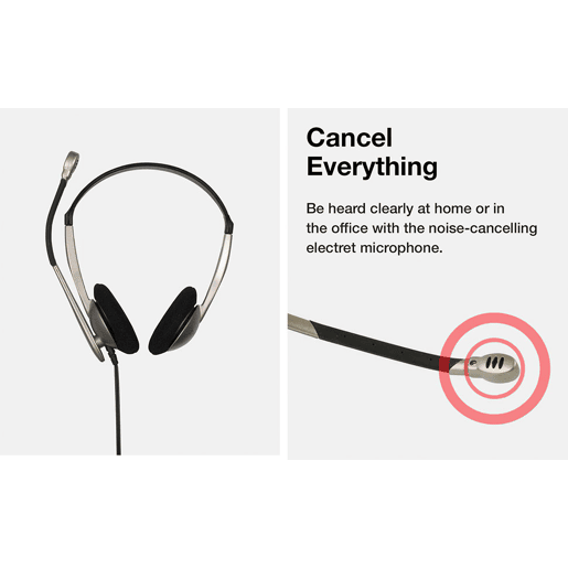 KOSS CS100 USB Auricular com Fio USB e Microfone com Cancelador de Ruído, Auscultadores para Videoconferência, , Bege