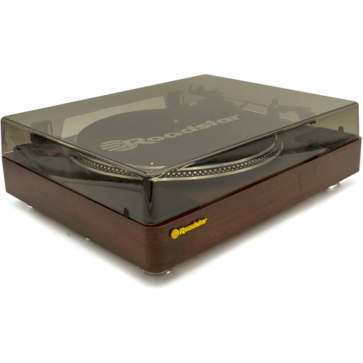 Roadstar TT-260SPK Gira-discos 3 Velocidades 334578 RPM, Altifalantes, RCA Audio Out, AUX IN, Auto Stop, Vintage, , Madeira