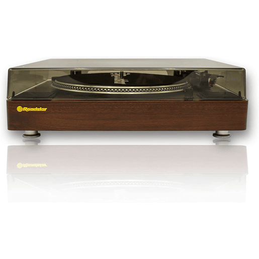 Roadstar TT-260SPK Gira-discos 3 Velocidades 334578 RPM, Altifalantes, RCA Audio Out, AUX IN, Auto Stop, Vintage, , Madeira