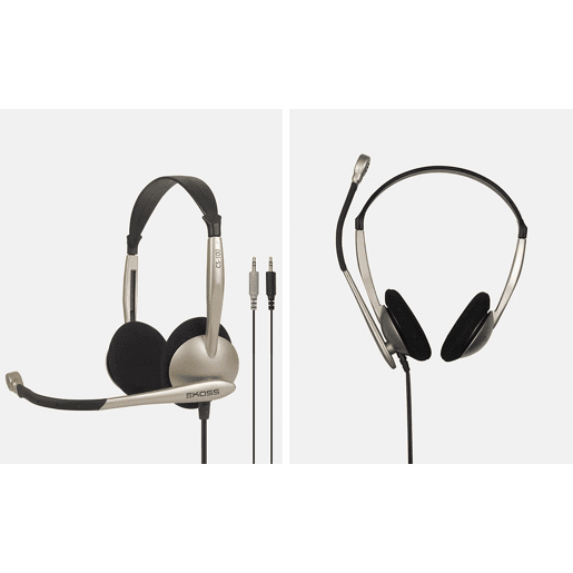 KOSS CS100 Auricular com Fio e Microfone com Cancelador de Ruído, Auscultadores para Videoconferência, , Bege