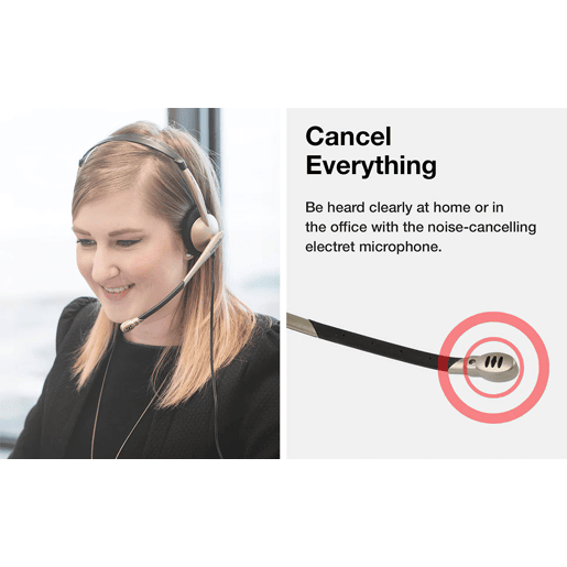 KOSS CS100 Auricular com Fio e Microfone com Cancelador de Ruído, Auscultadores para Videoconferência, , Bege