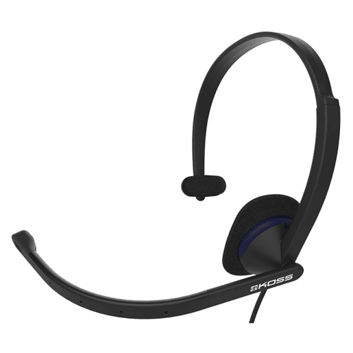 KOSS CS195 USB Auricular com Fio USB e Microfone com Cancelador de Ruído, Auscultadores Mono para Videoconferência, , Preto