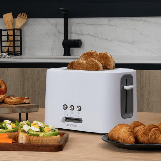 Cecotec Torradeira Toast&Taste 9000 Double de plástico com 2 ranhuras curtas extralargas. Cecotec Torradeira Toast&Taste 9000 Double de plástico com 2 ranhuras curtas extralargas.