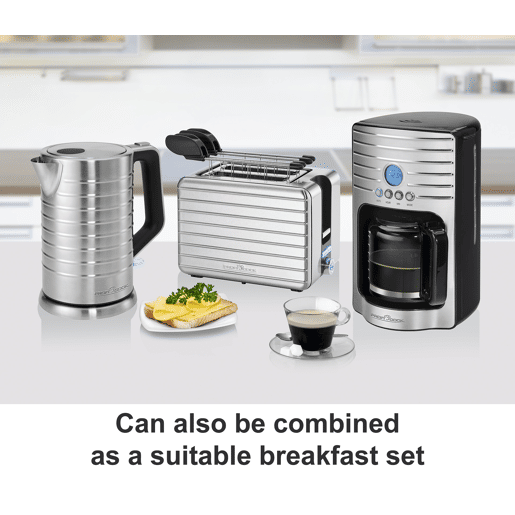 Proficook WKS1119 Jarro Eléctrica 1,7 L, Chaleira Eléctrica, Aço Inoxidável sem BPA, Sem Fios, Elemento de Aquecimento Oculto, 2200, Prata
