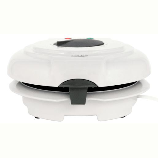 Adler AD3038 Máquina de Wafers Eléctrica Diâmetro 18 cm, Antiaderente, Termóstato Ajustável, Cones de Gelado, 1500, Branco