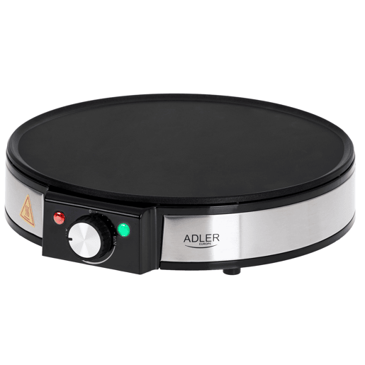 Adler AD3058 Máquina de Fazer Crepes, Diámetro 30cm, Placa Antiaderente, Temperatura Ajustável, 1600, Preto