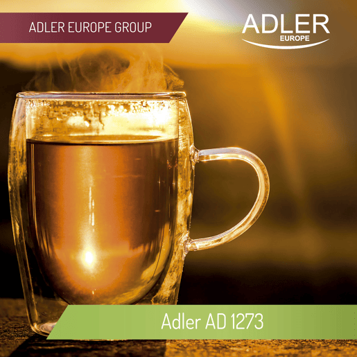 Adler AD1273 Jarro Eléctrico 1,0 L, Chaleira Eléctrica, Aço Inoxidável sem BPA, Sem Fios, 1200, Prata