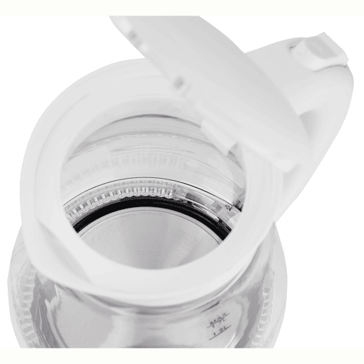 Adler AD 1274W Chaleira Eléctrica em Vidro 1,7 L, Interior Iluminado, sem Fios Desligamento Automático, 2200, Branco