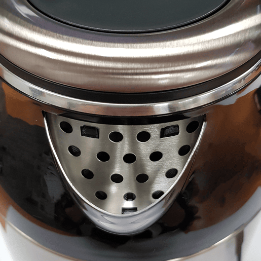 MPM MCZ-91M Jarro Eléctrica 1,7 L, Chaleira Eléctrica, Aço Inoxidável sem BPA, Sem Fios, Elemento de Aquecimento Ocultado, 2000, Prata negra