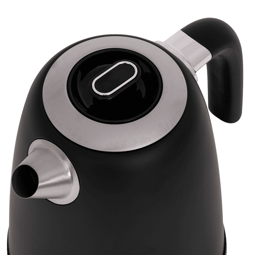 Adler AD1295B Chaleira Eléctrica 1.7 L, Jarro Elétrico, Vintage, BPA Free, Controlo de Temperatura, Aço inoxidável, Sem fios, Elemento de Aquecimento Oculto, 2200, Preto