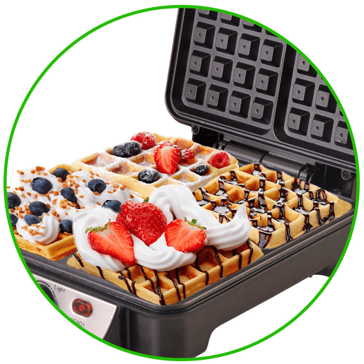 Adler AD3036 Máquina de Waffles Eléctrica 4 Waffles Belgas, Placas Anti-aderentes, 1500, Prata